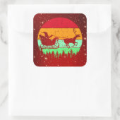 Retro -zonnebrande-rendieren vierkante sticker (Tas)