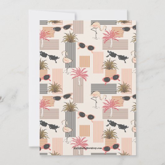 Retro zonnebril 50th Birthday Invitations (Achterkant)