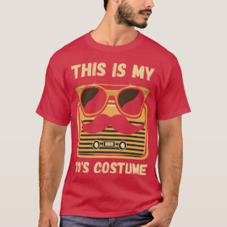 Retro zonnebril en snor vriend in jaren 70 stijl t-shirt