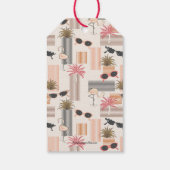 Retro zonnebril Flamingo Verjaardagsfeest Bedankt Cadeaulabel (Achterkant)