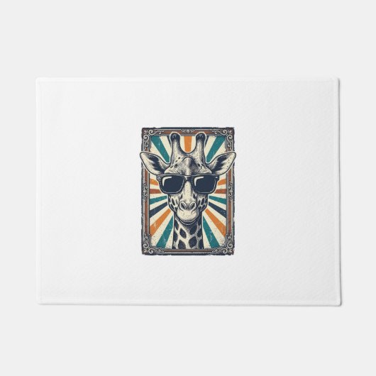 Retro Zonnebril Giraffe Deurmat (Voorkant)