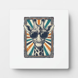 Retro Zonnebril Giraffe Fotoplaat