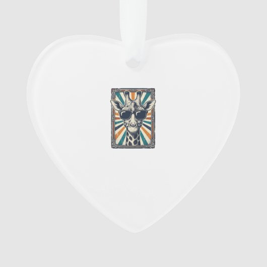 Retro Zonnebril Giraffe Ornament (voorkant)