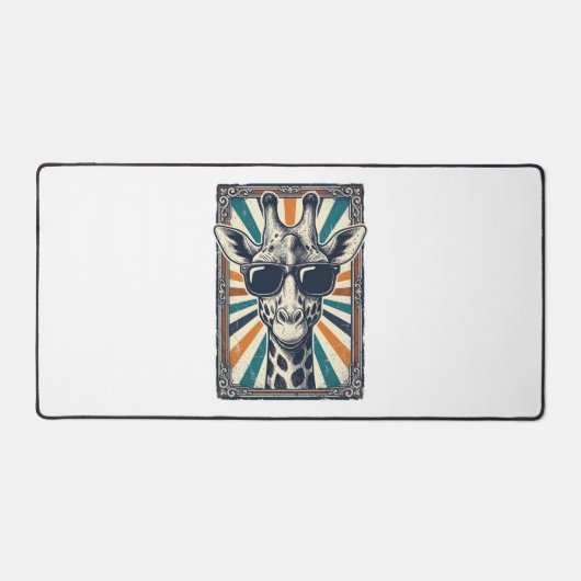 Retro zonnebril met giraffe bureaumat (Voorkant)