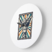 Retro zonnebril met giraffe grote klok (Hoek)