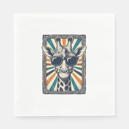 Retro zonnebril met giraffe servet (Voorkant)