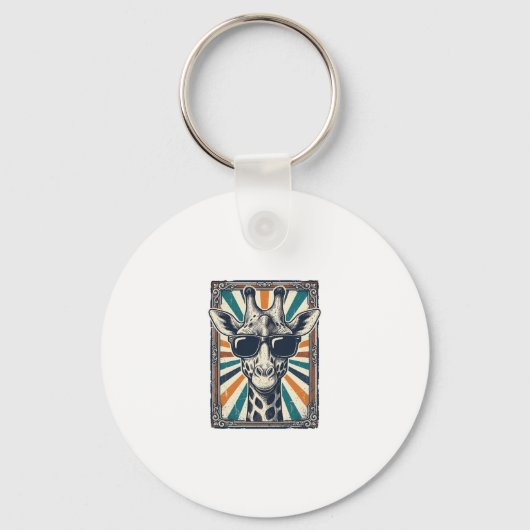 Retro zonnebril met giraffe sleutelhanger (Voorkant)