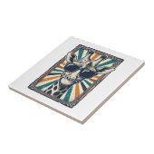 Retro zonnebril met giraffe tegeltje (Zijkant)