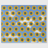 Retro zonnebril op zonnebloem cadeaupapier (Vlak)