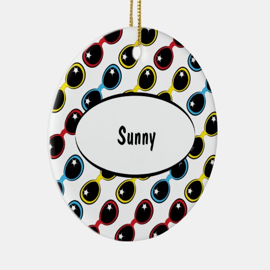 Retro zonnebril Primaire Keramisch Ornament (Rechts)
