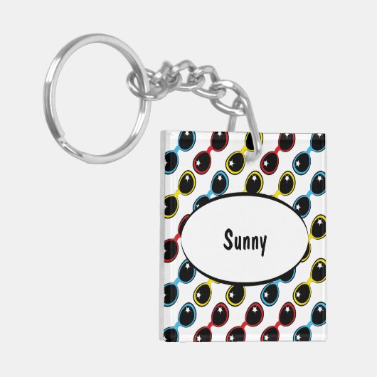 Retro zonnebril Primaire Sleutelhanger (Voorkant Links)