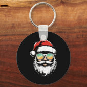 Retro Zonnebril Santa Face Christmas Xmas Mannen B Sleutelhanger (Voorkant)