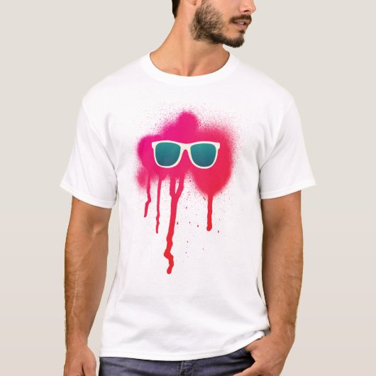 Retro zonnebril Splatter T-shirt (Voorkant)