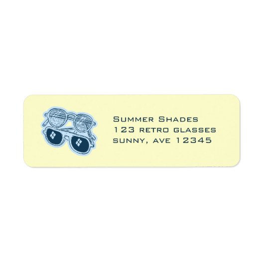 Retro zonnebril Terug Adres Label (Voorkant)