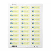 Retro zonnebril Terug Adres Label (Full Sheet)