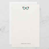 Retro zonnebrillen - Aangepaste banketbakkerswaren Briefpapier (Voorkant / Achterkant)