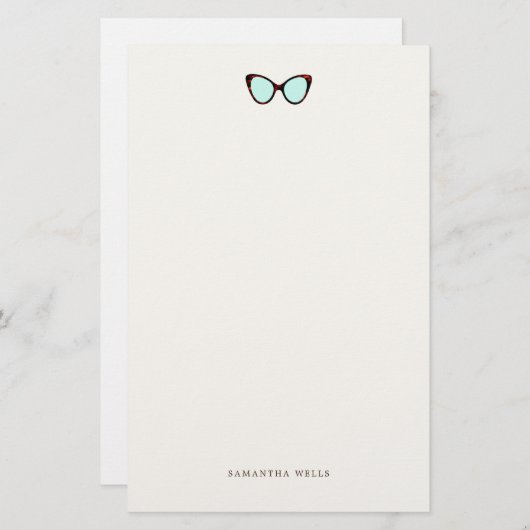 Retro zonnebrillen - Aangepaste banketbakkerswaren Briefpapier (Voorkant / Achterkant)