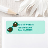 Retro zonnebrillen Blauwgroen persoonlijke naam Etiket (Insitu)