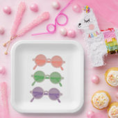 Retro-zonnebrillen Borden Papieren Bordje (Feest)