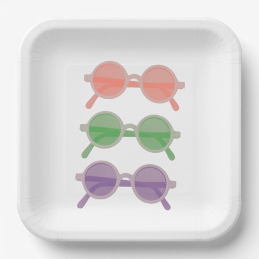 Retro-zonnebrillen Borden Papieren Bordje (Voorkant)