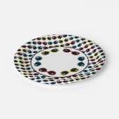 Retro zonnebrillen Primaire huiden Rood Geel Blauw Papieren Bordje (Gekanteld)