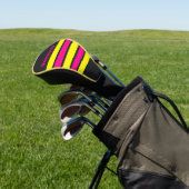 Retro Zonnegloed Over Strepen met Naam Golfheadcover (Insitu)