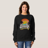 Retro zonnepalm Trees Beachin' Leopard S Trui (Voorkant volledig)