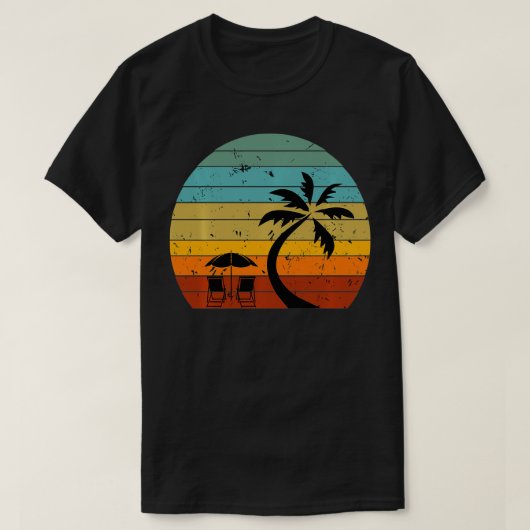 retro zonnepalm vakantie strand chai t-shirt (Design voorkant)