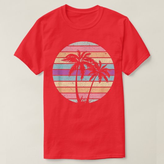 Retro  zonnepalmbedekking t-shirt (Design voorkant)