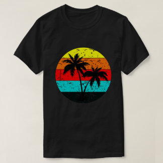 retro zonnepalmboom t-shirt