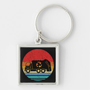 Retro  Zonnerecycling Afval Kinder Afval Sleutelhanger