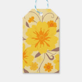 Retro Zonneschijn Bloemen-Geel Bloemen- Cadeaulabel (Voorkant)