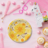 Retro Zonneschijn Bloemen-Party Supplies- Papieren Bordje (Feest)
