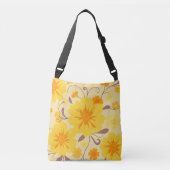 Retro Zonneschijn Bloemgeel Bloemen Crossbody Tas (Voorkant)