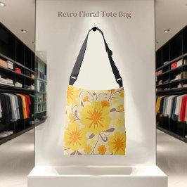 Retro Zonneschijn Bloemgeel Bloemen Crossbody Tas