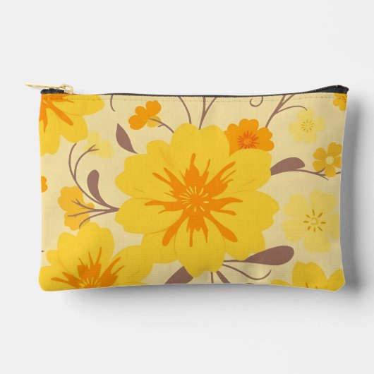 Retro Zonneschijn Bloemgeel Bloemen Etui (Voorkant)
