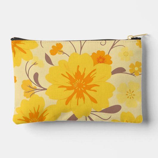 Retro Zonneschijn Bloemgeel Bloemen Etui (Achterkant)
