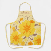 Retro Zonneschijn Bloempatroon-gele bloemen Schort (Voorkant)