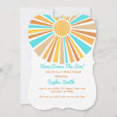 Retro zonneschijn Boho regenboog, hier komt de zoo Kaart (Voorkant)