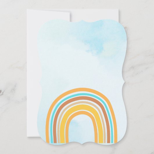 Retro zonneschijn Boho regenboog, hier komt de zoo Kaart (Achterkant)