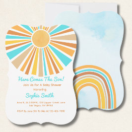 Retro zonneschijn Boho regenboog, hier komt de zoo Kaart