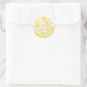 Retro zonneschijn Daisy boho verjaardag Ronde Sticker (Tas)