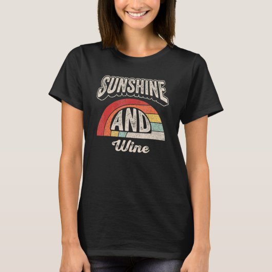  retro zonneschijn en wijn Drink zomer 1 T-shirt (Voorkant)