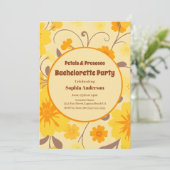 Retro Zonneschijn Gele Bloemen-Bachelorette Kaart (Staand voorkant)
