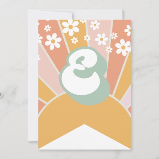 Retro Zonneschijn madeliefje boho bloemen Banner E Kaart (Voorkant)