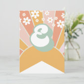 Retro Zonneschijn madeliefje boho bloemen Banner E Kaart (Staand voorkant)