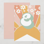 Retro Zonneschijn madeliefje boho bloemen Banner E Kaart (Voorkant / Achterkant)