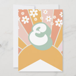 Retro Zonneschijn madeliefje boho bloemen Banner E Kaart