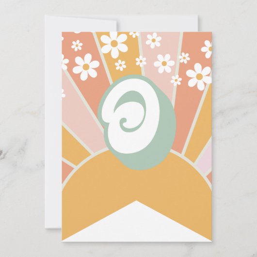 Retro Zonneschijn madeliefje boho bloemen Banner O Kaart (Voorkant)