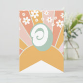 Retro Zonneschijn madeliefje boho bloemen Banner O Kaart (Staand voorkant)